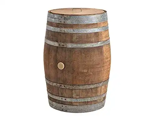 Regentonne Temesso mit Deckel, Holzfass, Eiche 225 Liter