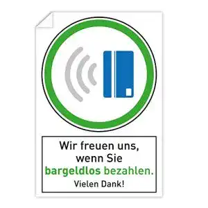 Bargeldlos-bezahlen-Schild STEMPEL-FABRIK 3 Stück Aufkleber