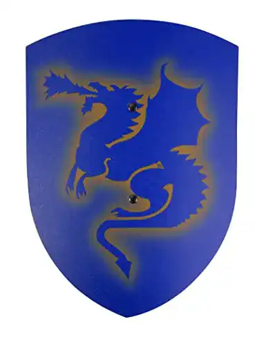 Ritterschild V A H aus Holz Vah 203 Drache blau klein