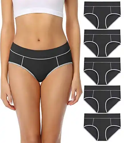 Damen-Slips wirarpa Unterhosen Damen Midi Taille Slip 5er Pack