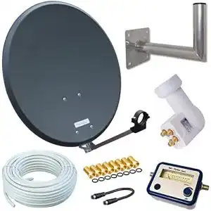 SAT-Anlage netshop 25 HD Sat Anlage 80cm, Opticum Quad LNB