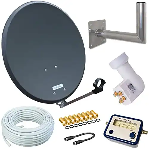 SAT-Anlage netshop 25 HD Sat Anlage 80cm, Opticum Quad LNB
