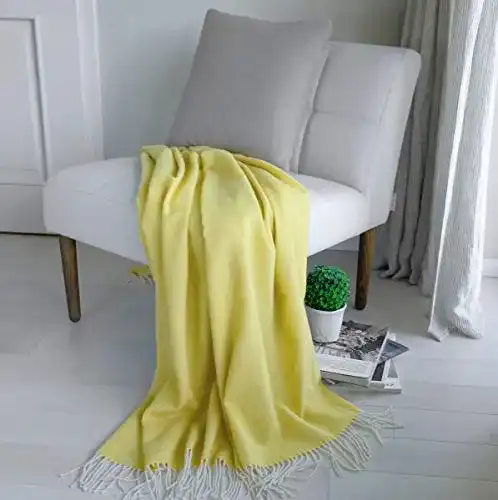 Wolldecke Linen & Cotton Klassische Decke Merino Wolle