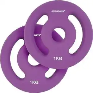 Hantelscheiben ScSPORTS Neopren mit Griffen, 2 kg Set: 2 x 1 kg