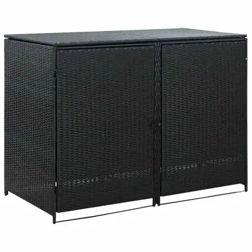 Mülltonnenbox vidaXL 2er Poly Rattan Gerätebox Müllbox