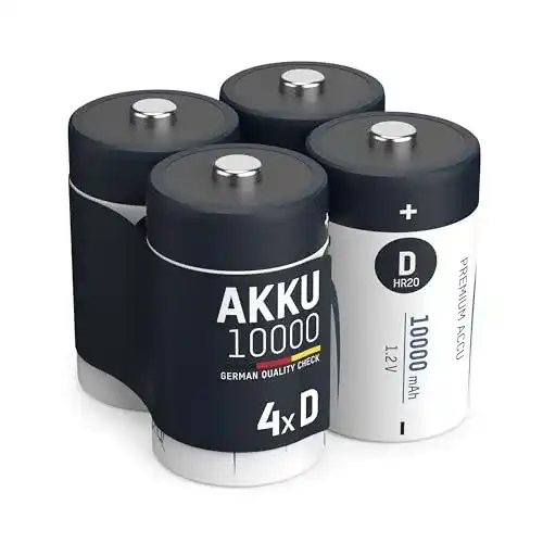 Mono-D-Akku Ansmann Akku D 10000 mAh NiMH 1,2 V, 4 Stück