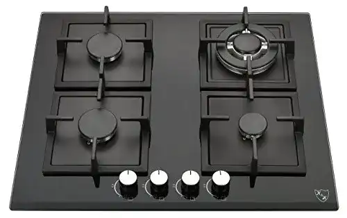Gaskochfeld K&H ® 4 Zonen Glas 60cm Erdgas Autark