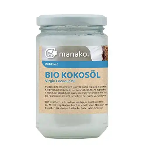 Kokosöl manako BIO / Kokosfett, kaltgepresst, 100% rein, 250 ml
