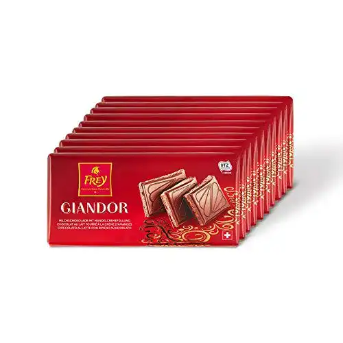 Frey-Schokolade Frey 10x Giandor mit Mandelcreme-Füllung