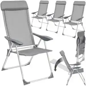 Alu-Gartenstühle TecTake 4er Set Aluminium Klappstuhl verstellbar