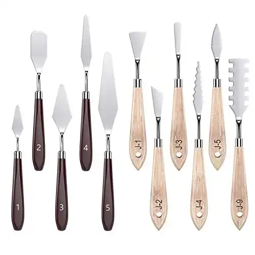Malmesser TiMOVO Palette Messer Set, 11pcs Edelstahl, Holzgriff