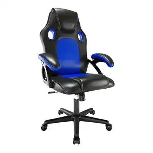 Gaming-Stuhl bis 100 Euro play haha, Lederstuhl Gaming, blau
