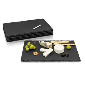Servierplatte Amazy Schieferplatten Set, 6 Stück, inkl. Kreidestift