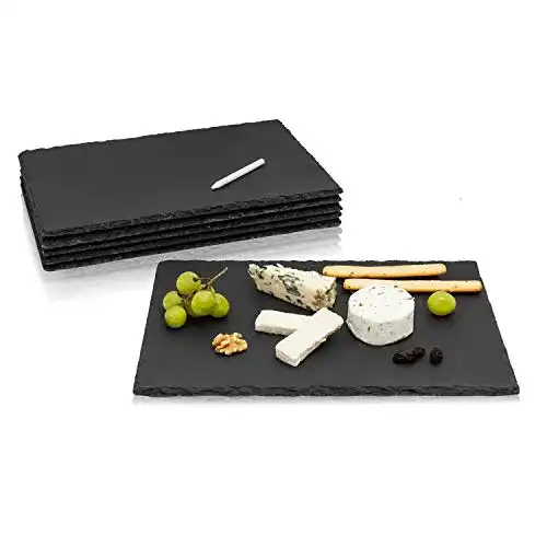 Servierplatte Amazy Schieferplatten Set, 6 Stück, inkl. Kreidestift