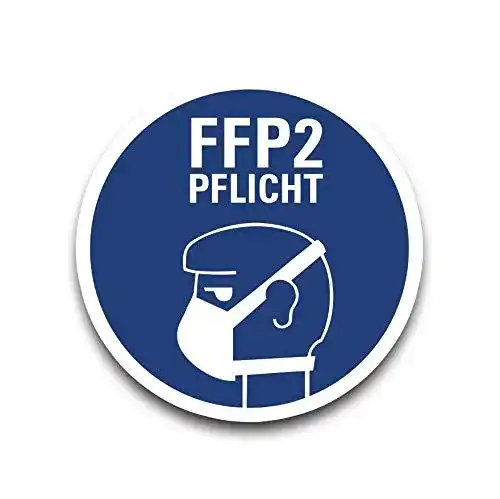 Maskenpflicht-Aufkleber FFP2 MBS-SIGNS Aufkleber Hinweis FFP2