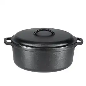Dutch Oven ohne Füße Amazon Basics Schmortopf aus Gusseisen