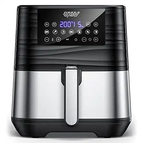 Heißluftfritteuse Innsky 5,5L XXL Edelstahl mit digitalen LED-Display