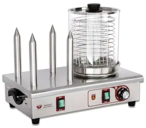 Hot Dog Maker Beeketal ‘BHG07’ XL Profi Gastro, 4 Heizspieße