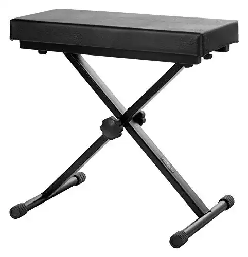 Keyboard-Hocker Classic Cantabile Keyboardbank Deluxe schwarz