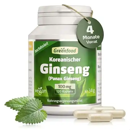Ginseng-Kapseln Greenfood Koreanischer Ginseng, 120 Kapseln