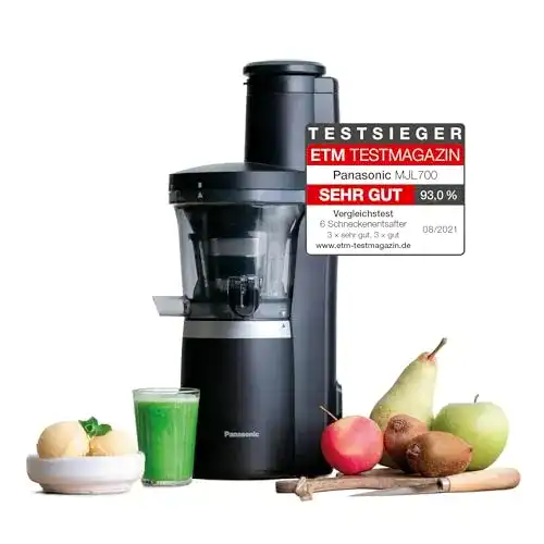 Die beste Saftpresse Panasonic Slow Juicer MJ-L700, 150 W, mattschwarz 2026 Test Bestseller Saftpresse Panasonic Slow Juicer MJ-L700, 150 W, mattschwarz