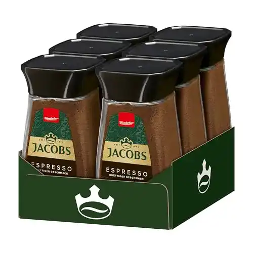 Die beste Löslicher Kaffee Jacobs Espresso, 6er Pack, 6 x 100 g 2026 Test Bestseller Löslicher Kaffee Jacobs Espresso, 6er Pack, 6 x 100 g