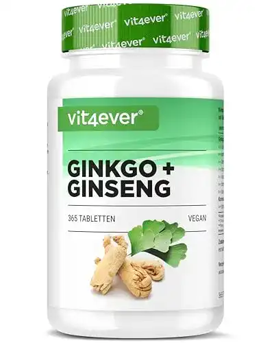 Ginseng-Kapseln Vit4ever Ginkgo + Ginseng – 365 Tabletten