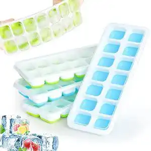 Eiswürfelform mit Deckel THEGUS, Silikon, 4er Pack, stapelbar