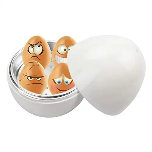 Eierkocher (Mikrowelle) Kitchnexus, in Eierform, für bis 4 Eier