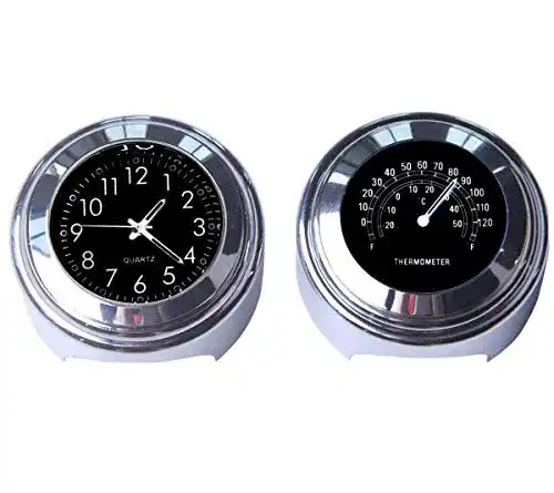 Motorrad-Uhr Riloer 2pcs 7/8 Zoll Motorrad Lenkeruhr