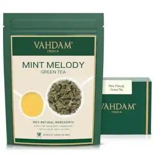 Pfefferminztee VAHDAM, Minze Grüner Tee Loose Leaf, 200gr