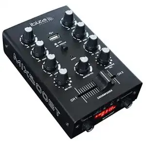 Mini-Mischpult Ibiza MIX500BT, 2-KANAL USB MISCHPULT