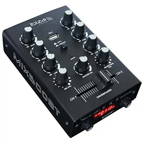 Mini-Mischpult Ibiza MIX500BT, 2-KANAL USB MISCHPULT