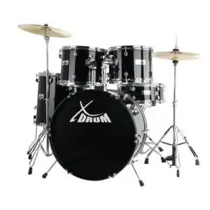 Schlagzeug XDrum Classic Komplettset Schwarz inkl. Schule + DVD