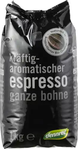 Dennree-Kaffee dennree Espresso, ganze Bohne 1 kg Bio