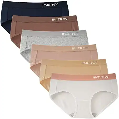Damen-Unterhosen INNERSY Baumwolle Weich Sport Slip 6er Pack