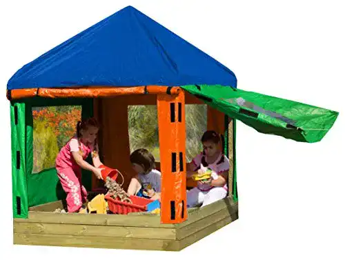 Sandkasten mit Dach Gartenpirat Sandkasten Toni aus Holz Pavillon