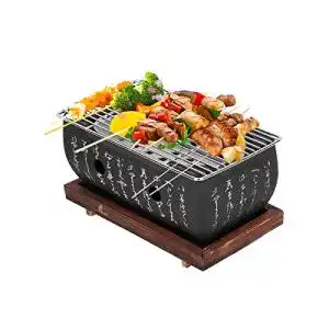 Yakitori-Grill Buachois Japanischer BBQ Grill Mini, mit Drahtgitter