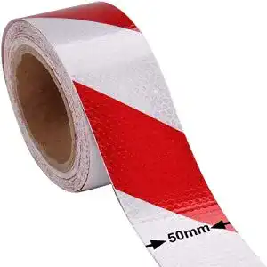Klebeband rot-weiß AllRight Reflektorband Reflektorfolie Warnung