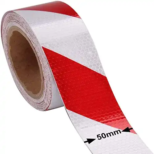 Klebeband rot-weiß AllRight Reflektorband Reflektorfolie Warnung