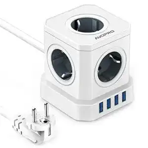 Steckdosenwürfel AUOPRO USB Steckdose Würfel, 5-Fach