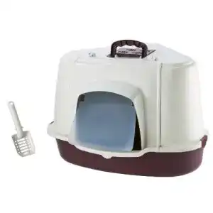 Katzenklo XXL Nobby Katzen Ecktoilette m. Haube spezial grau