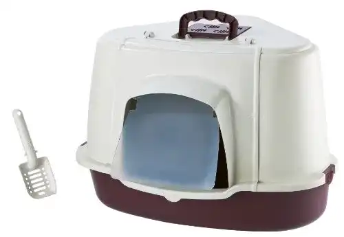 Katzenklo XXL Nobby Katzen Ecktoilette m. Haube spezial grau