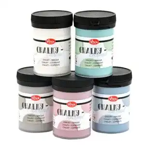 Kreidefarbe Viva Decor ® Chalky Deckend 5er Set 5 x 100 ml