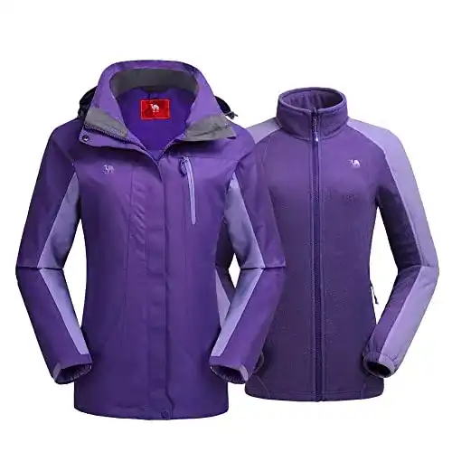 Skijacken CAMEL CROWN Damen 3 in 1 Skijacke mit Fleece Jacke