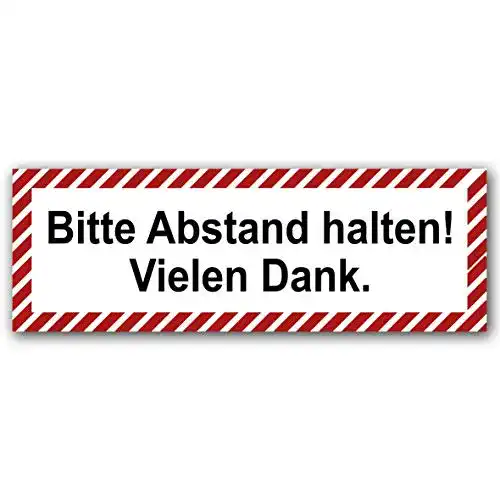 Abstand-halten-Aufkleber STROBO 5 Stück Bitte Abstand halten