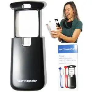 Leselupe EASY MAGNIFIER Taschen- 3Fach Mit Hellem LED-Licht