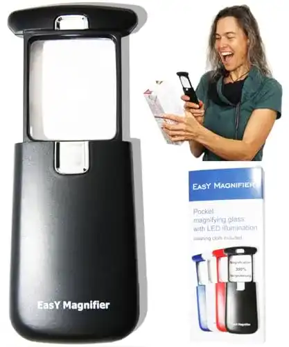 Leselupe EASY MAGNIFIER Taschen- 3Fach Mit Hellem LED-Licht