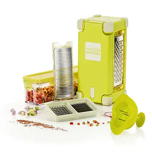Nicer Dicer Genius Magic Cube Gourmet, 9 Teile, Gelb