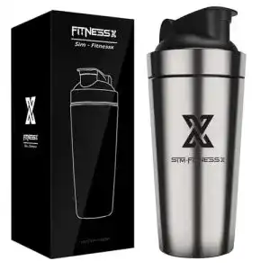 Edelstahl-Shaker X SIM FITNESSX 700ml Sport Fitness Edelstahl